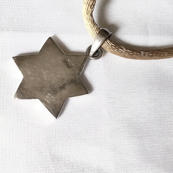NEW .925 Sterling Silver Star of David Pendant Jewelry! Oxidized. Satin 16" Neck - Picture 5 of 6